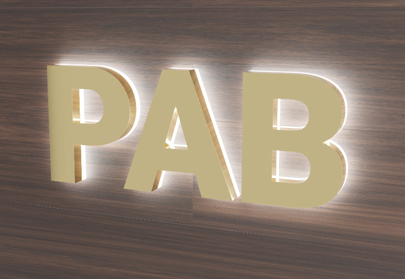 Reversed Channel Letters with Profiled Acrylic Backs