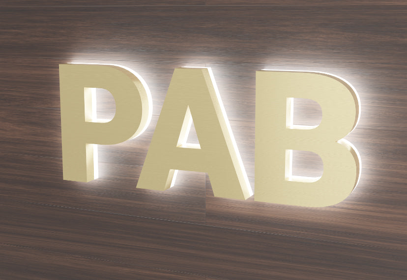 Reversed Channel Letters with Profiled Acrylic Backs